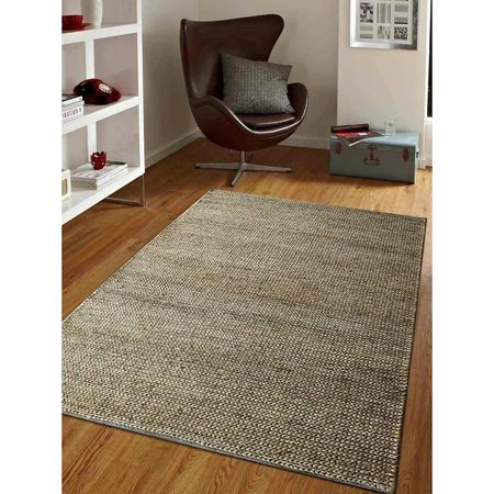 GLITZY RUGS 4 x 6 ft. Hand Knotted Sumak Jute Solid Rectangle Area RugCamel UBSJ00013S0005A4